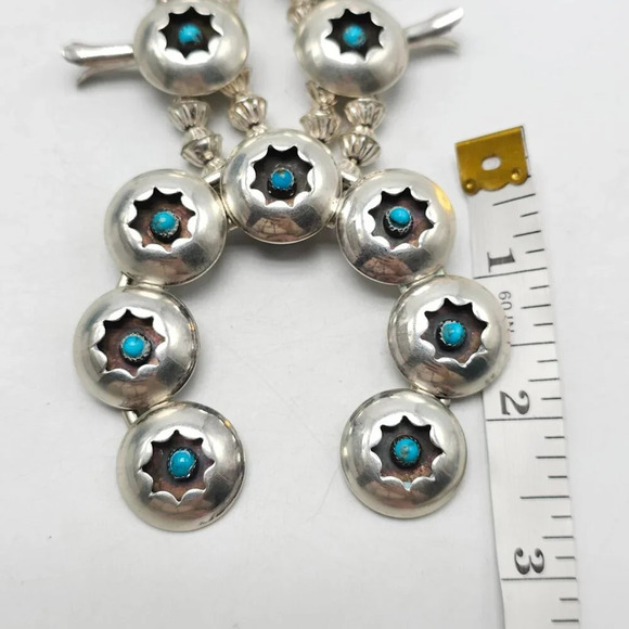 Southwestern Silver Snake Eyes Turquoise Squash Necklace Earrings Cuff Bracelet - Picture 16 of 16